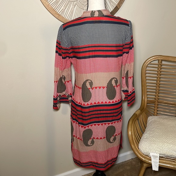 Tory Burch Kaftan Tunic Dress/ beach coverup size 8 - Picture 5 of 11